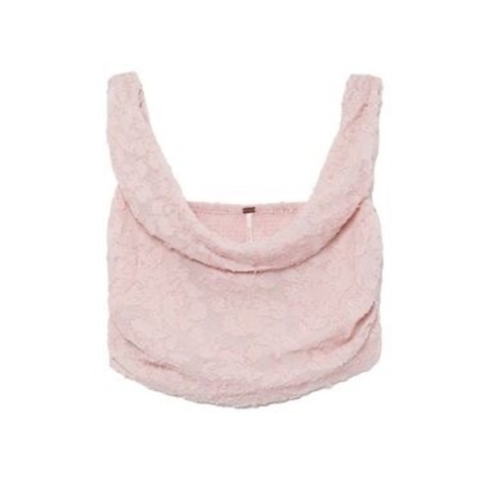 Free People Intimately Floral Textured Smocked Crop Top Pink OB1767340 XL